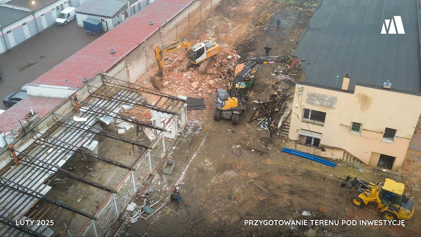 przygotowanie terenu, prace wyburzeniowe