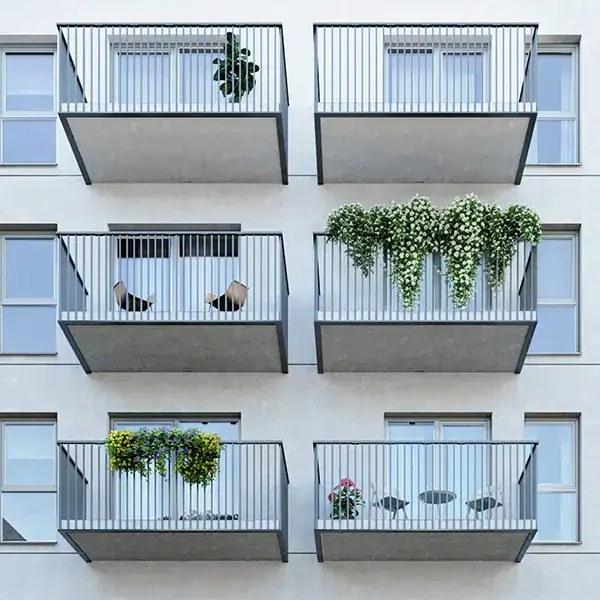 <strong>Even two balconies</strong> per apartment