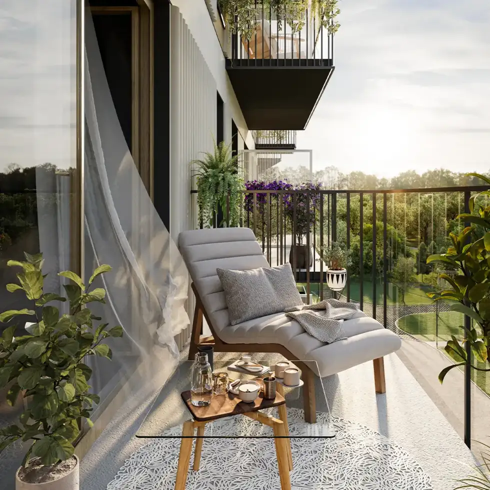 Even <strong>2 balconies</strong> appurtenant to the premises