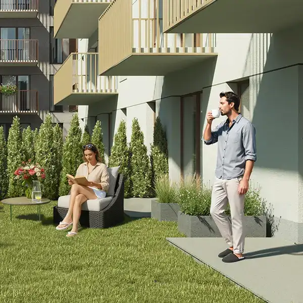 Terraces <strong>with gardens up to</strong> 111 sq.m
