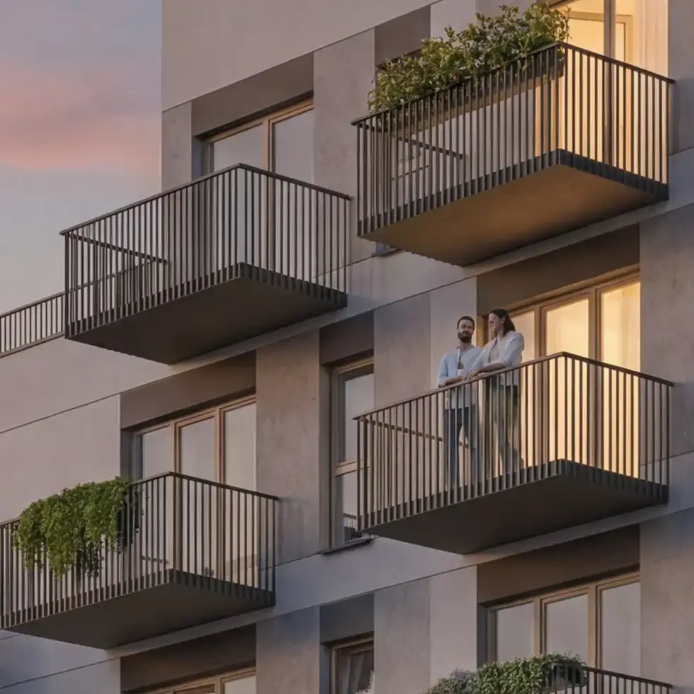 <strong>Even two balconies</strong> per flat