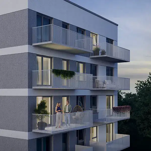 <strong>Up to two balconies</strong> per apartment&nbsp;