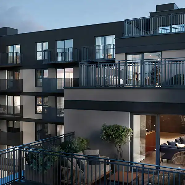 <strong>Balconies, loggias or terraces</strong> on floors up to 21 sqm.