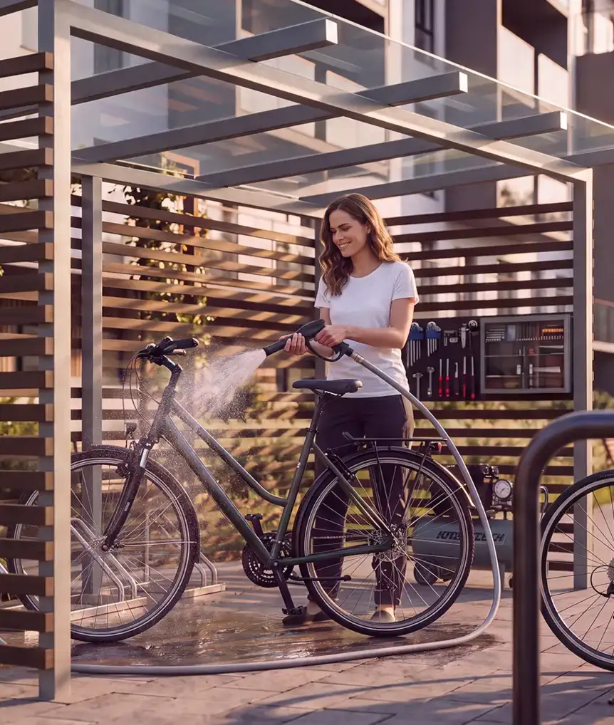 Repair and wash your bike in a designated area