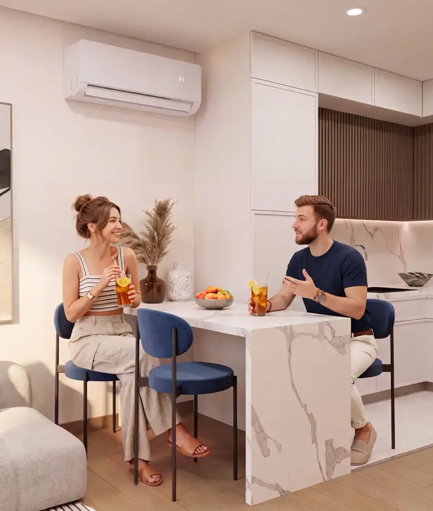 Air-conditioned apartments on the 8th and 9th floors