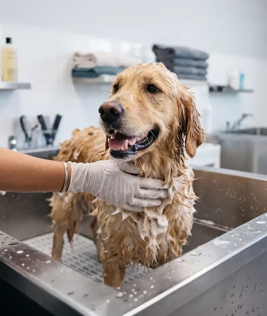A clean pup without the mess at home